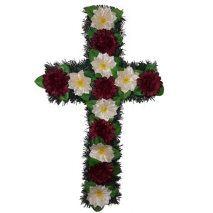 Cruce funerara cu flori model 1